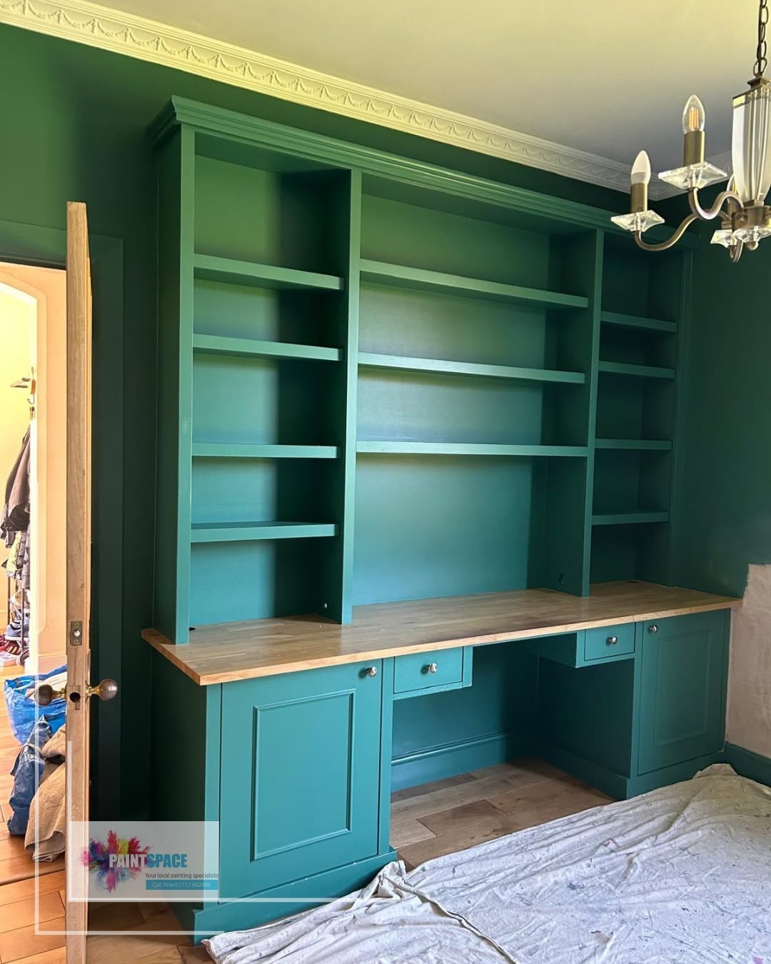 Green Painted Cabinets