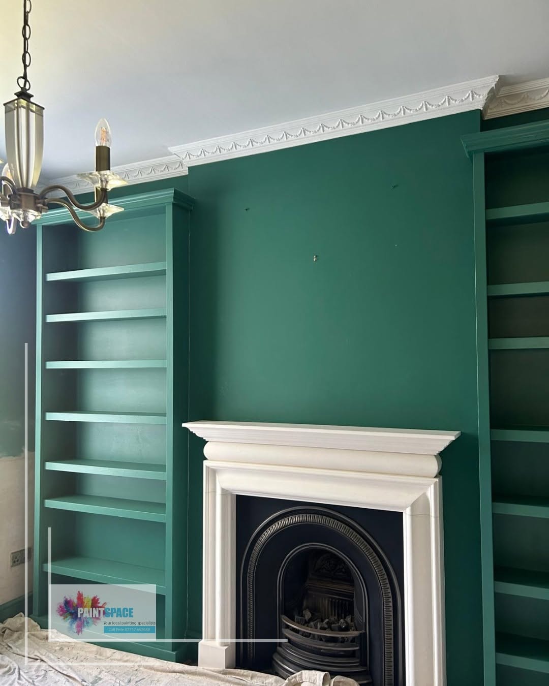Green Victorian Living Room